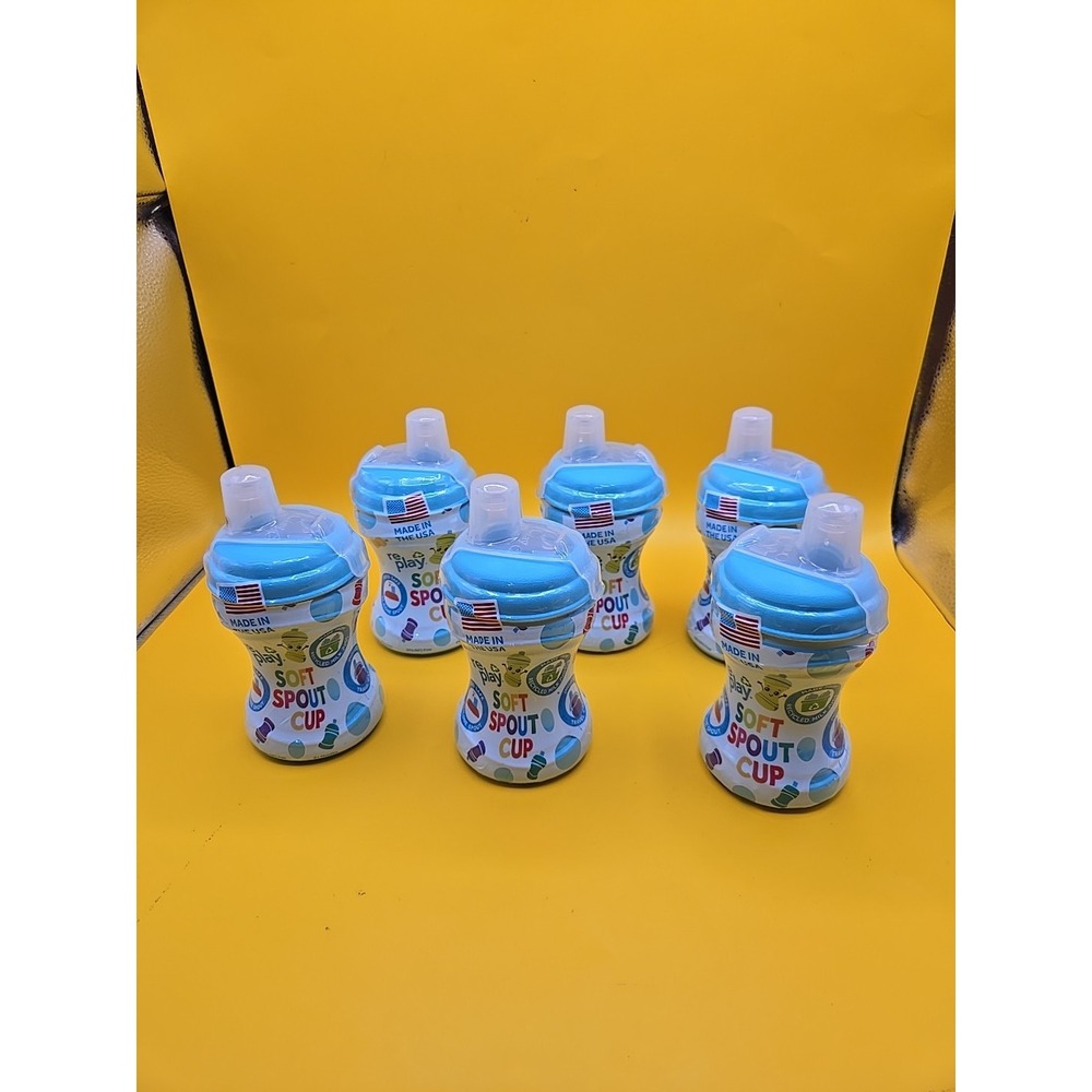 Lot of 6 Re-Play Recycled Soft Spout Sippy Cup - Blue 8 fluid ounces - Toddlers